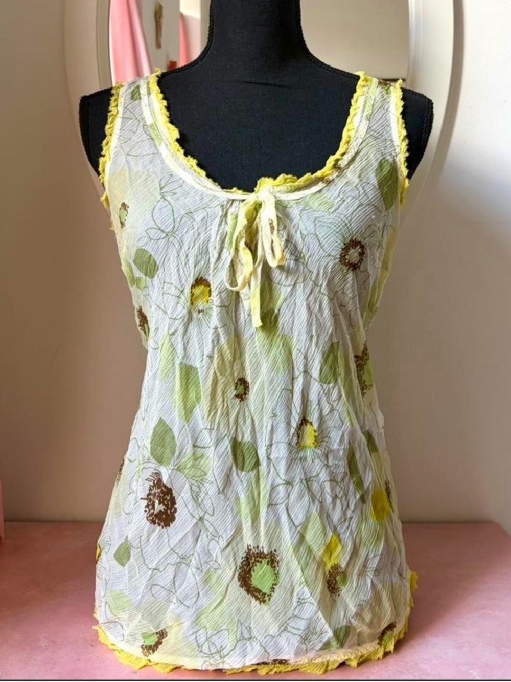 Express Silk Vintage Floral Tank Top